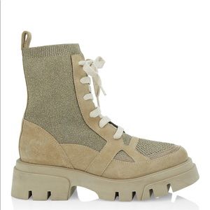 Brunello Cucinelli Suede Lug-Sole Lace-Up Boots